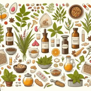 Various herbal remedies highlighting their natural properties and potential benefits in managing erectile dysfunction