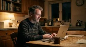 Man completing a free online consultation to buy Viagra online on a valid prescription in the UK